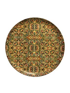 Vintage MCM Viking Imports Japan Colorful Floral Alcohol Proof 13" Round Tray